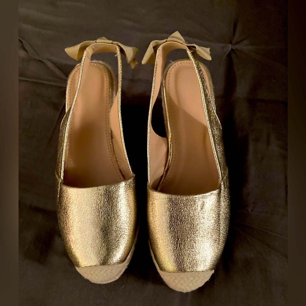 Gold espadrille’s.  NWOT.